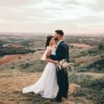 Couples session in a golden field