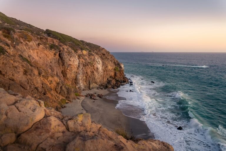 Rocky coastline at golden hour