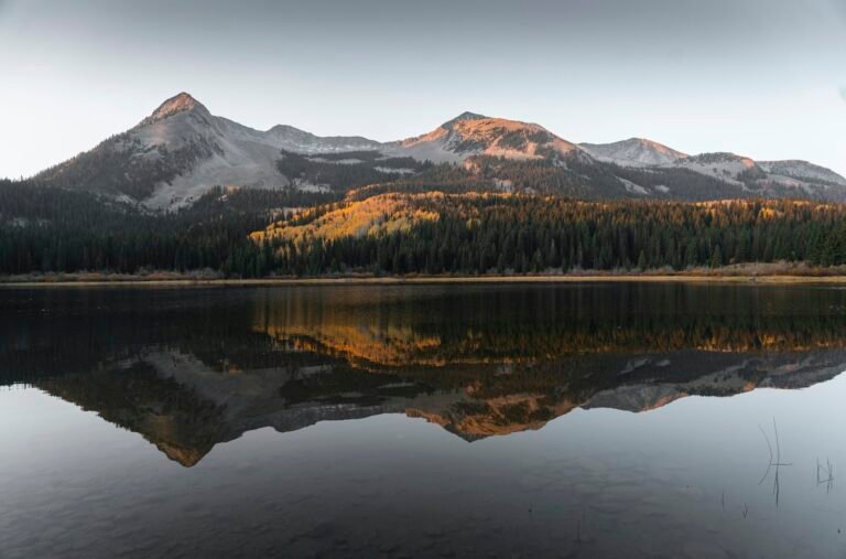 Mountain lake reflection